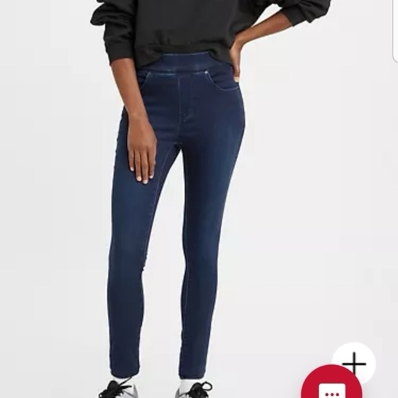 Levi's Women's Dark Blue Jeggings Shaping Leggins Elastic Waist Size 28 - Picture 3 of 3